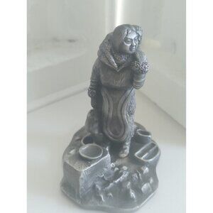 Franklin Mint People of Canada Pewter Figurine The Eskimo Woman 1976
